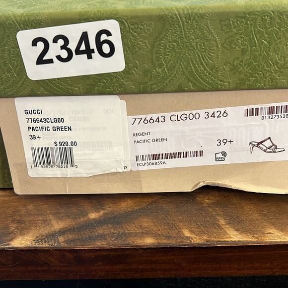 Gucci CR 24 75 Divine Leather High Heel Slip On Mule Horsebit NEW EU 39.5 US 9.5 - Picture 9 of 10